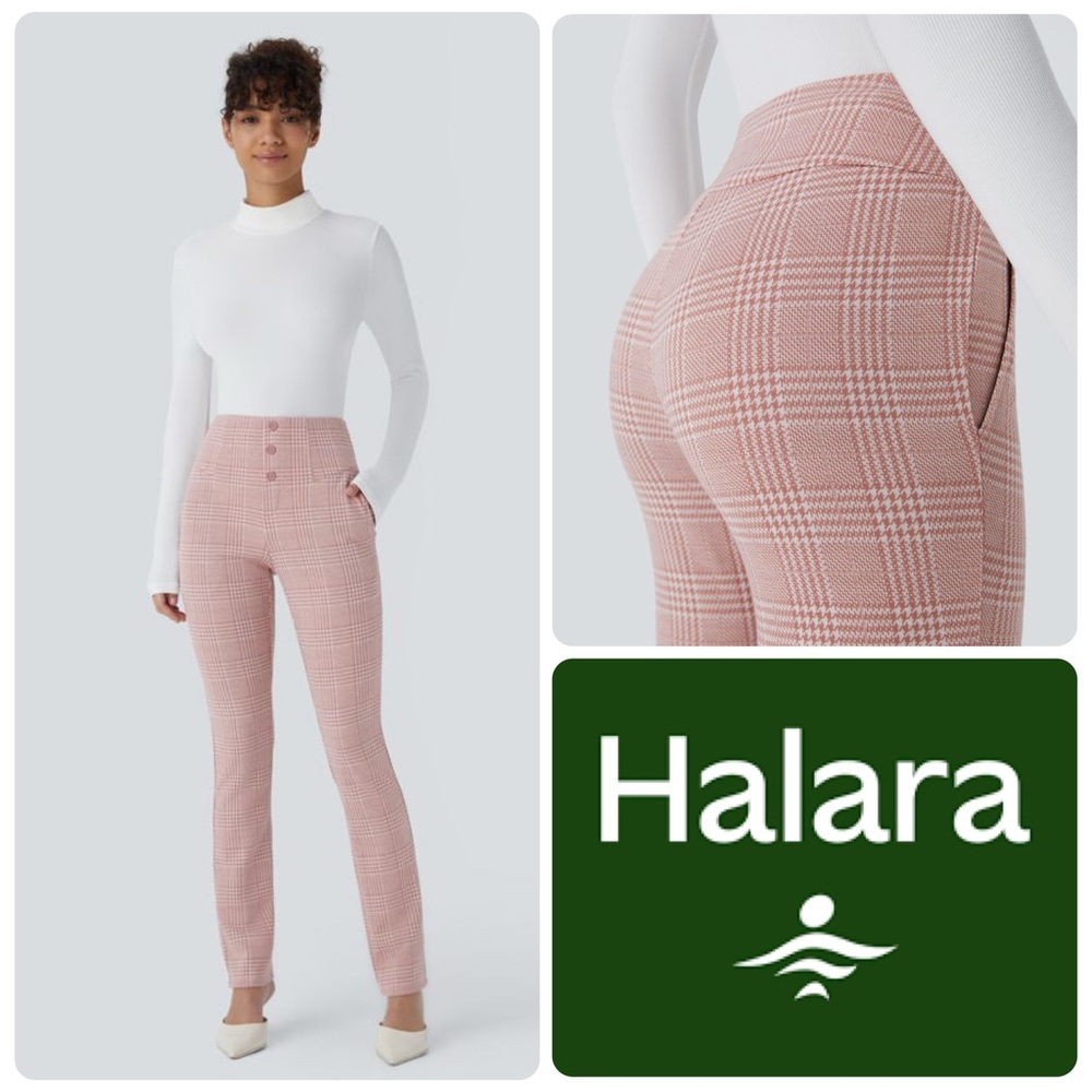 HALARA Blush Halara Flex High Waisted Houndstooth Plaid
Skinny Work Pants